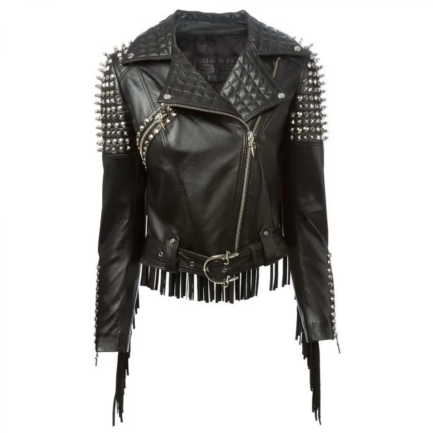Women Spikes Fashion Leather Gothic Jacket