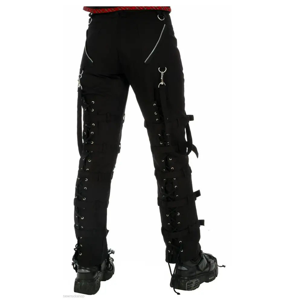 Women Gothic Pant Black Fetish Strap Pants Cargo Trouser