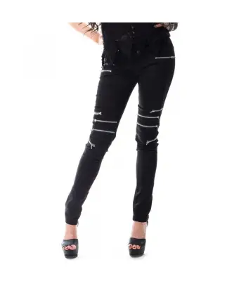 Women Gothic Pant Women Slim Fit Multi Zip Leggings Pant