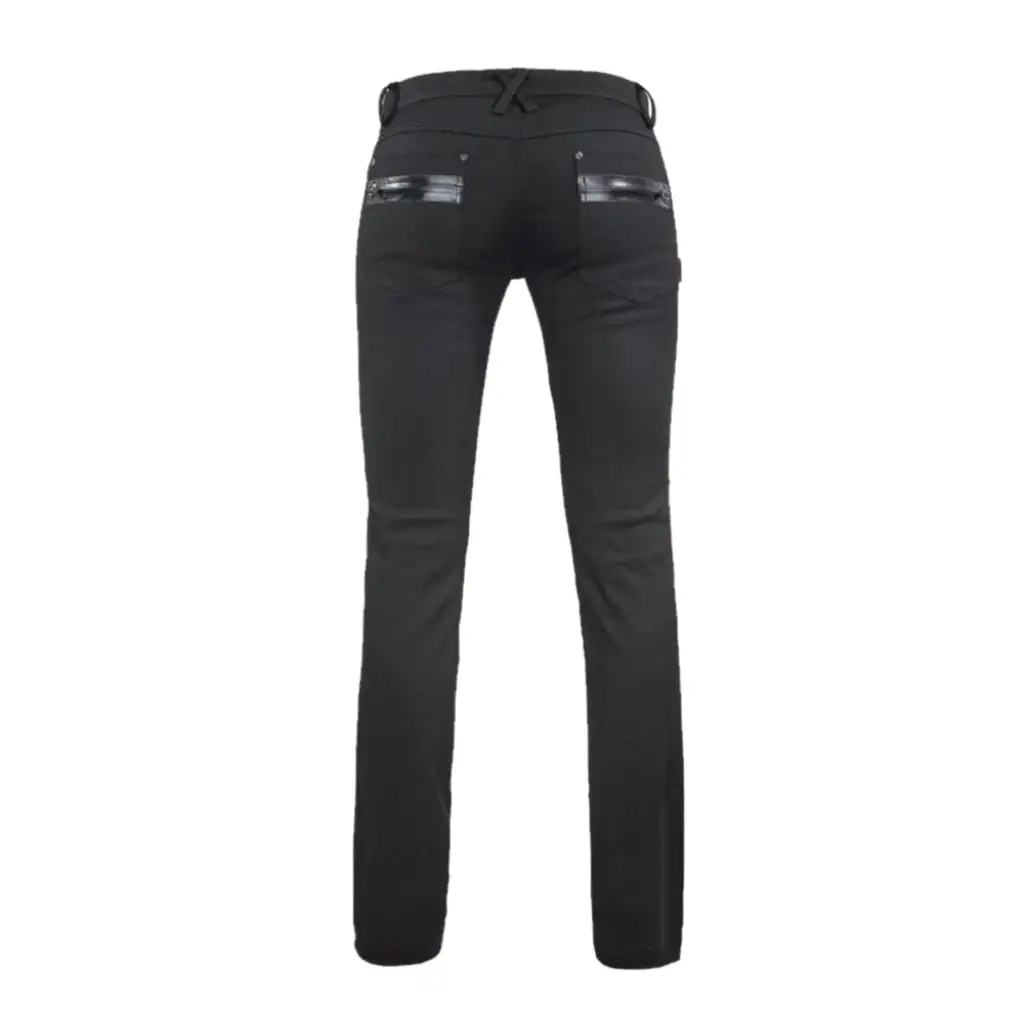 Ripped Skinny Gothic Jeans Women’s – Black Patches - Image 2