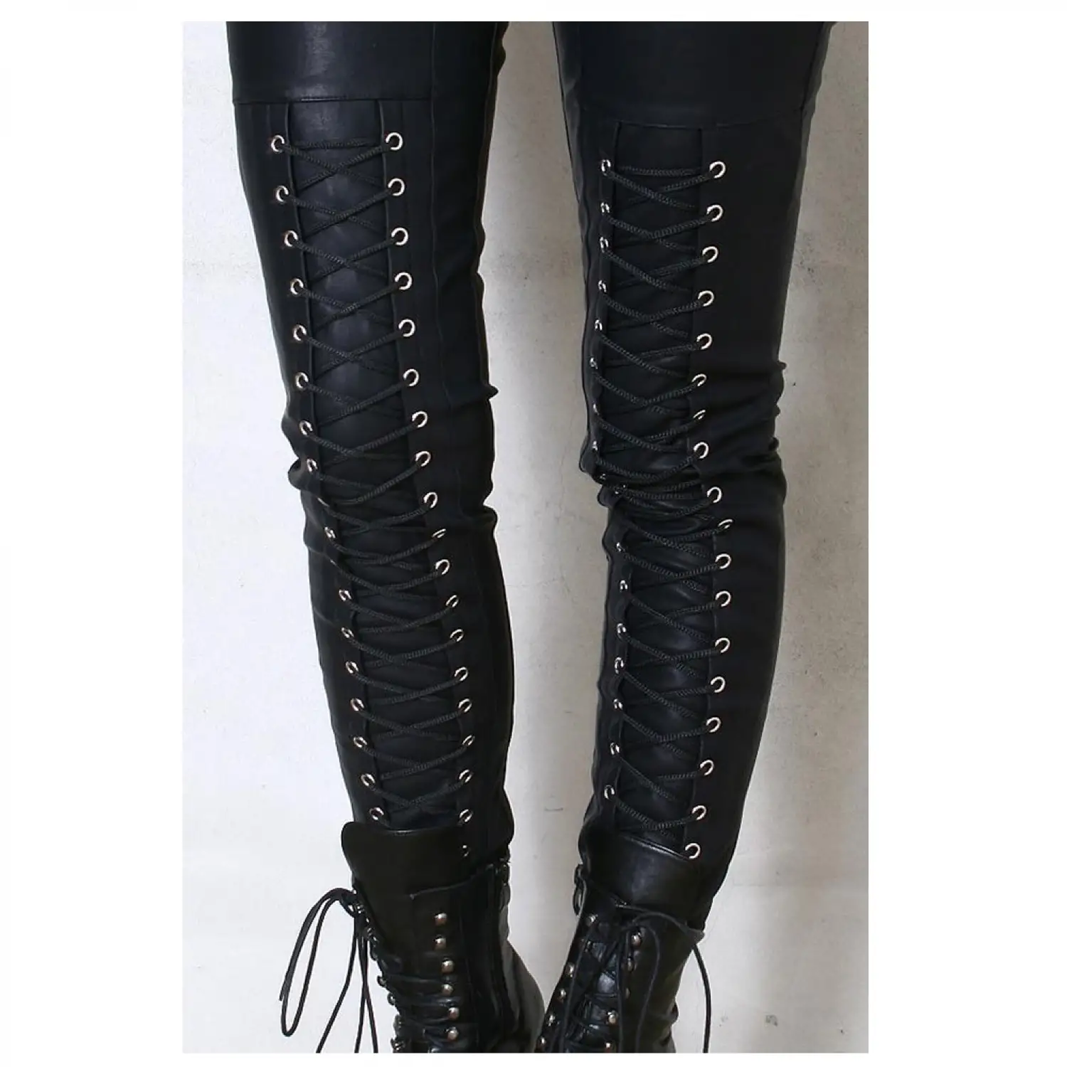 Punk Rock Motorcycle Leather Pant Women