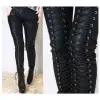 Women Punk Rock Motorcycle Leather Pant - Biker PVC Gothic Pants