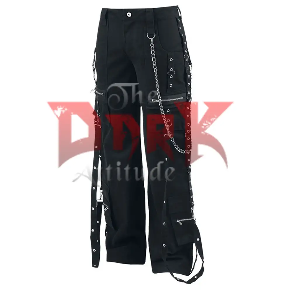 Women Gothic Pant Chain Buckle Steampunk Pant