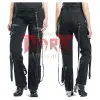Women Gothic Pant Chain Buckle Steampunk Pant