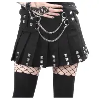 Punk Black Pleated Skirt 