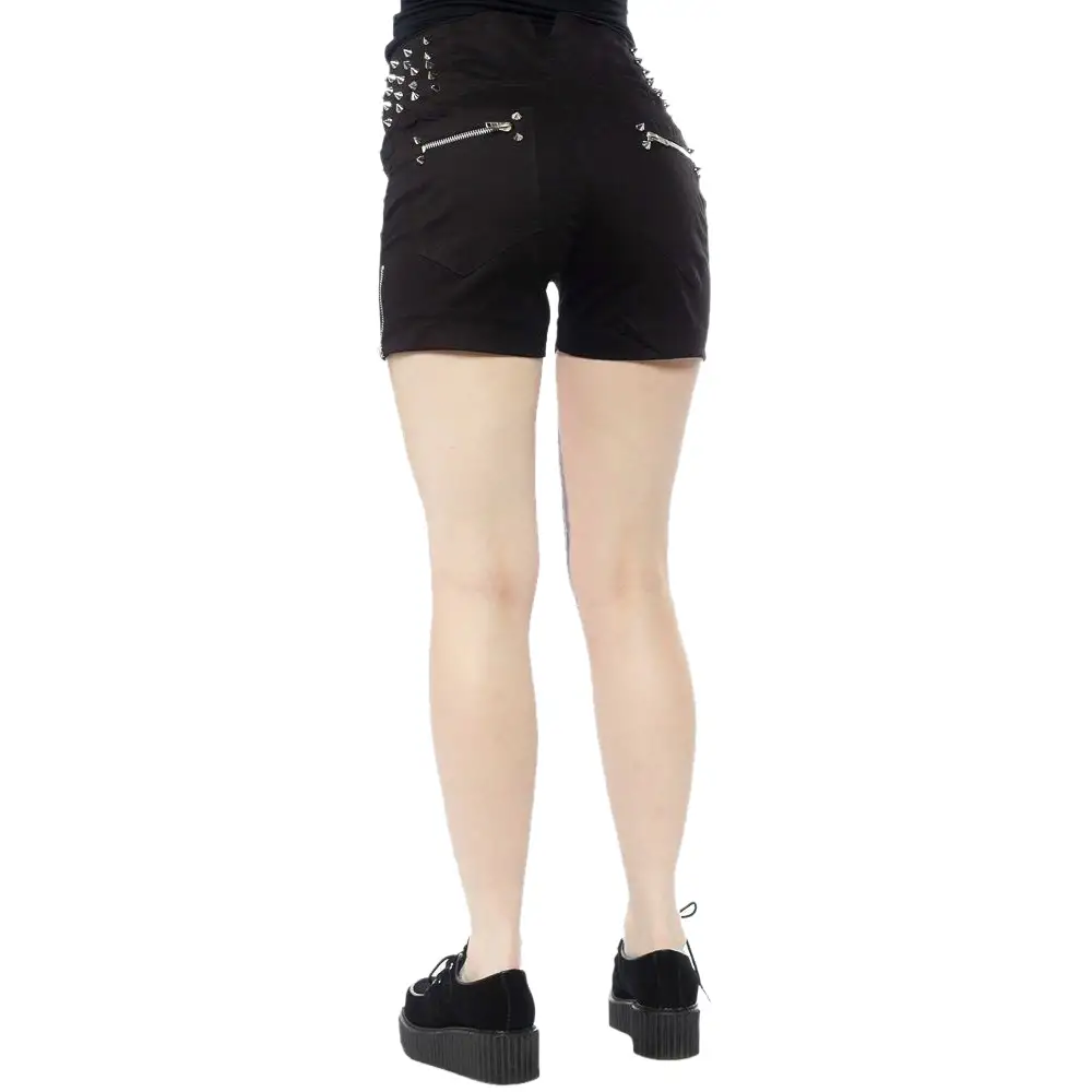 Women Punk Rock Gothic Shorts With Spikes Ladies Skirt