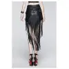 Women Steampunk Skirt Vegan Faux Leather Mini Gothic Skirt