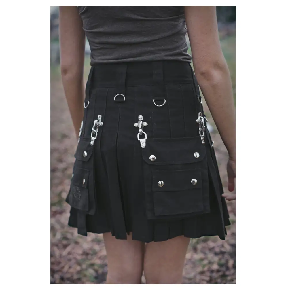 Women Gothic Skirt Metal Soft Real Cotton Sexy Women Mini Skirt