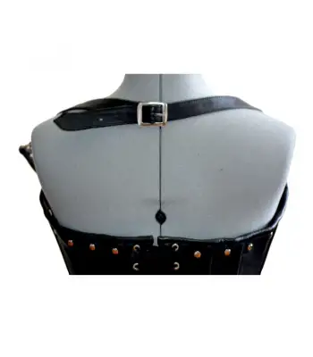 Women Real sheep leather punk style Gothic corset metal decor