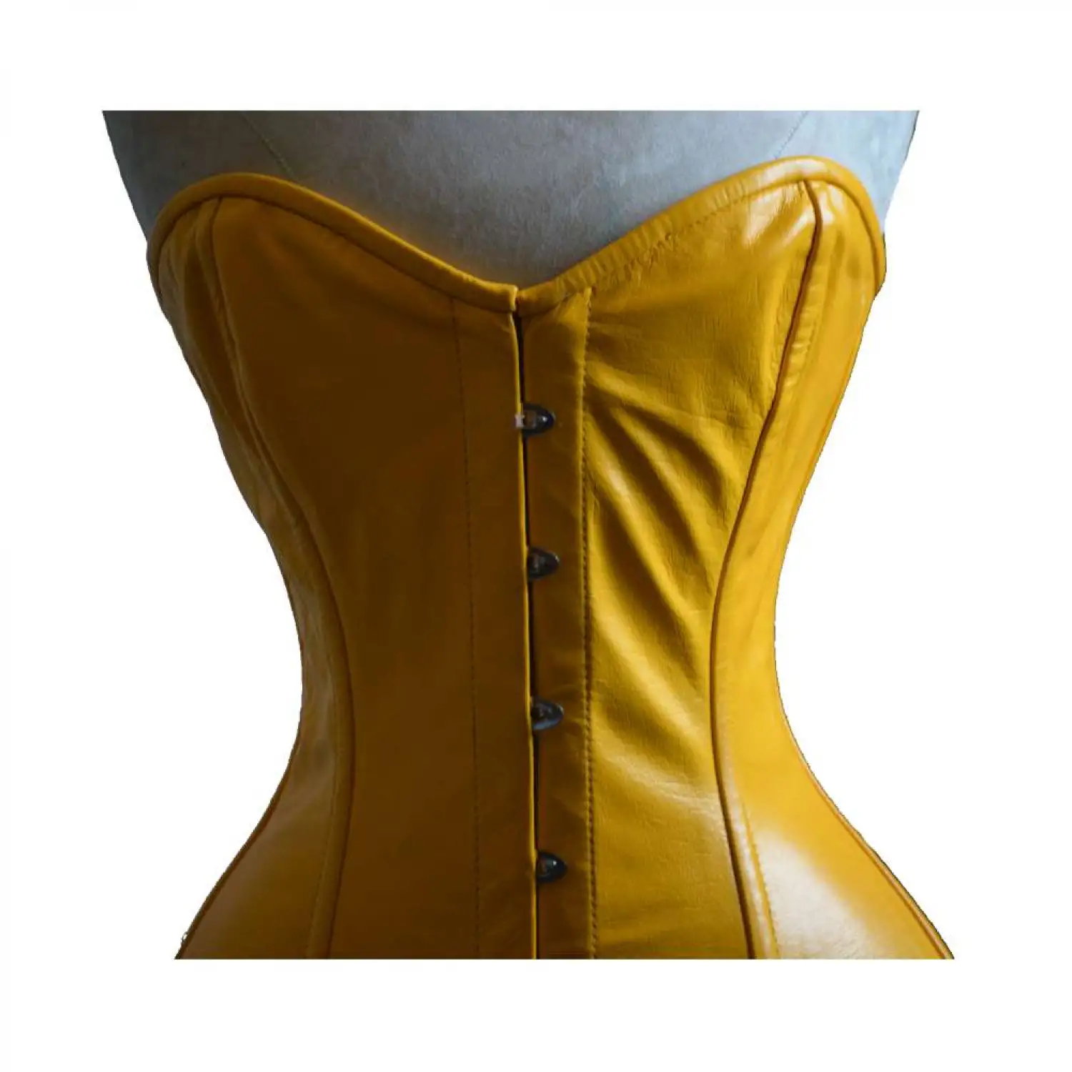 Long dress leather corset women