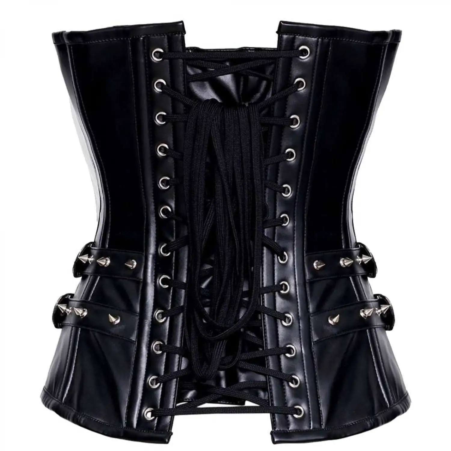 Women Leather Corset Gothic Sheep Leather Overbust Corset