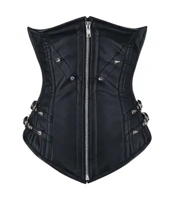 Women Underbust Fetish Faux Leather Gothic Corset