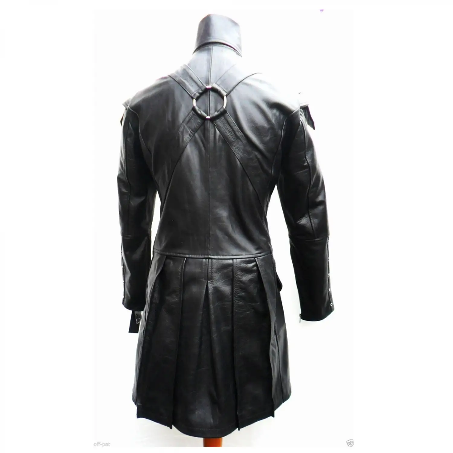 Men Gothic Leather Coat Steampunk Lambskin Goth Leather Jacket
