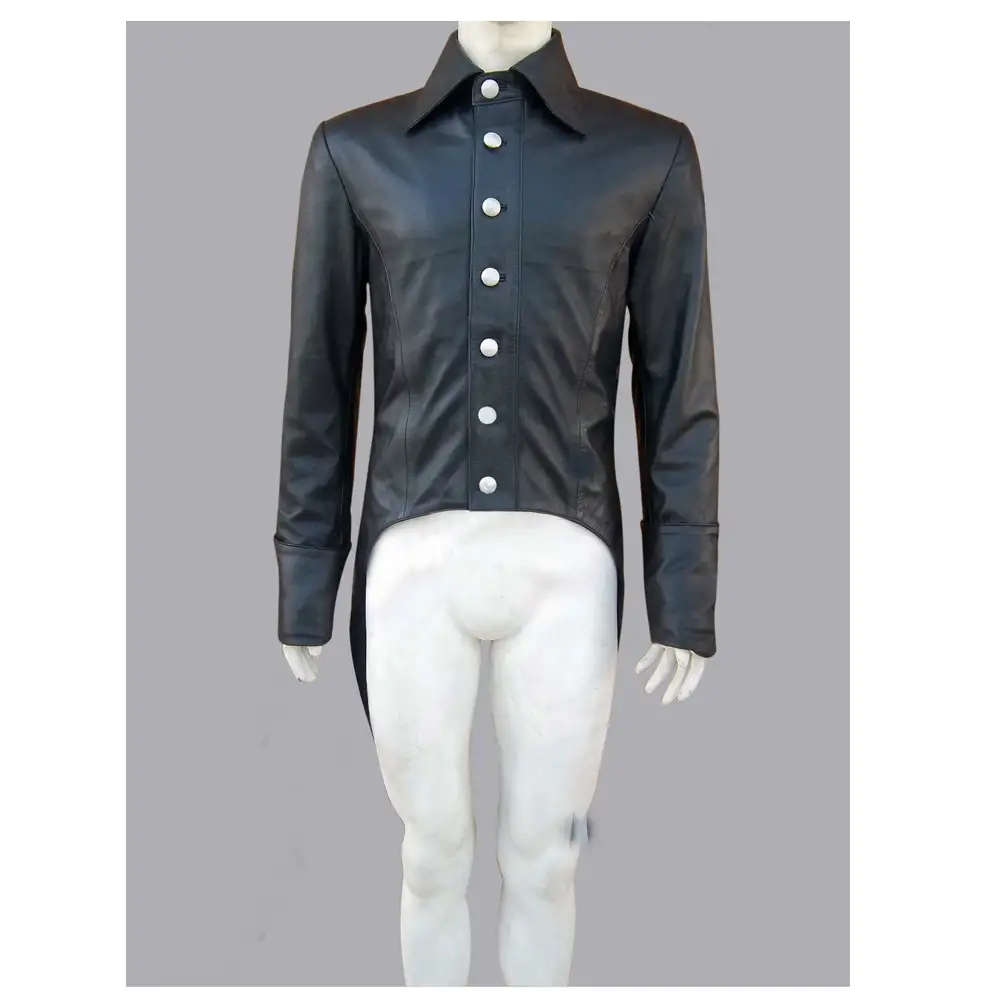 Men's Steampunk Leather Vintage Tailcoat Victorian Coat