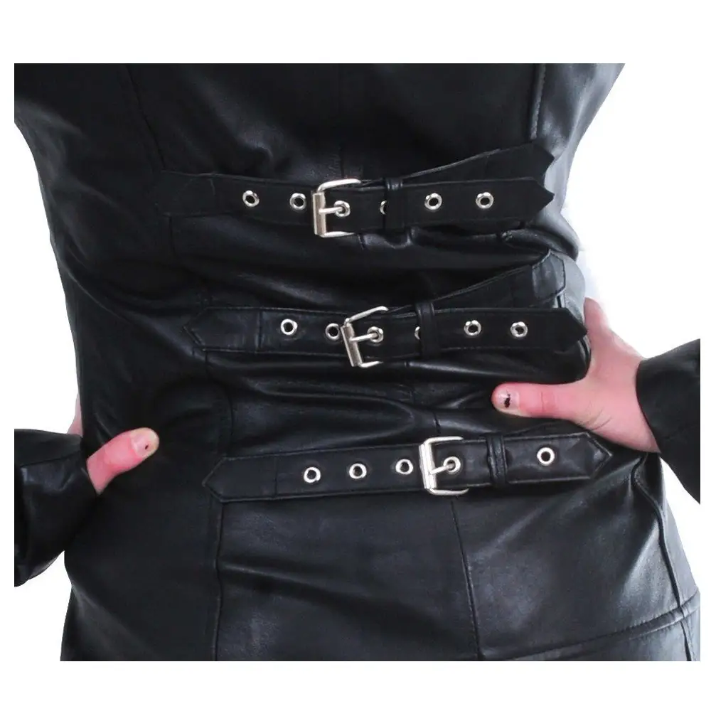 Women's Real Leather Gothic Long Coat Steampunk Women's Real Leather Gothic Long Coat Steampunk