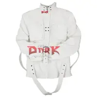 White Industrial Gothic Strap Jacket 