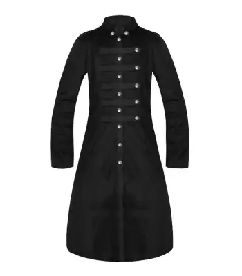 Button Tab Military Officer Steampunk Coat