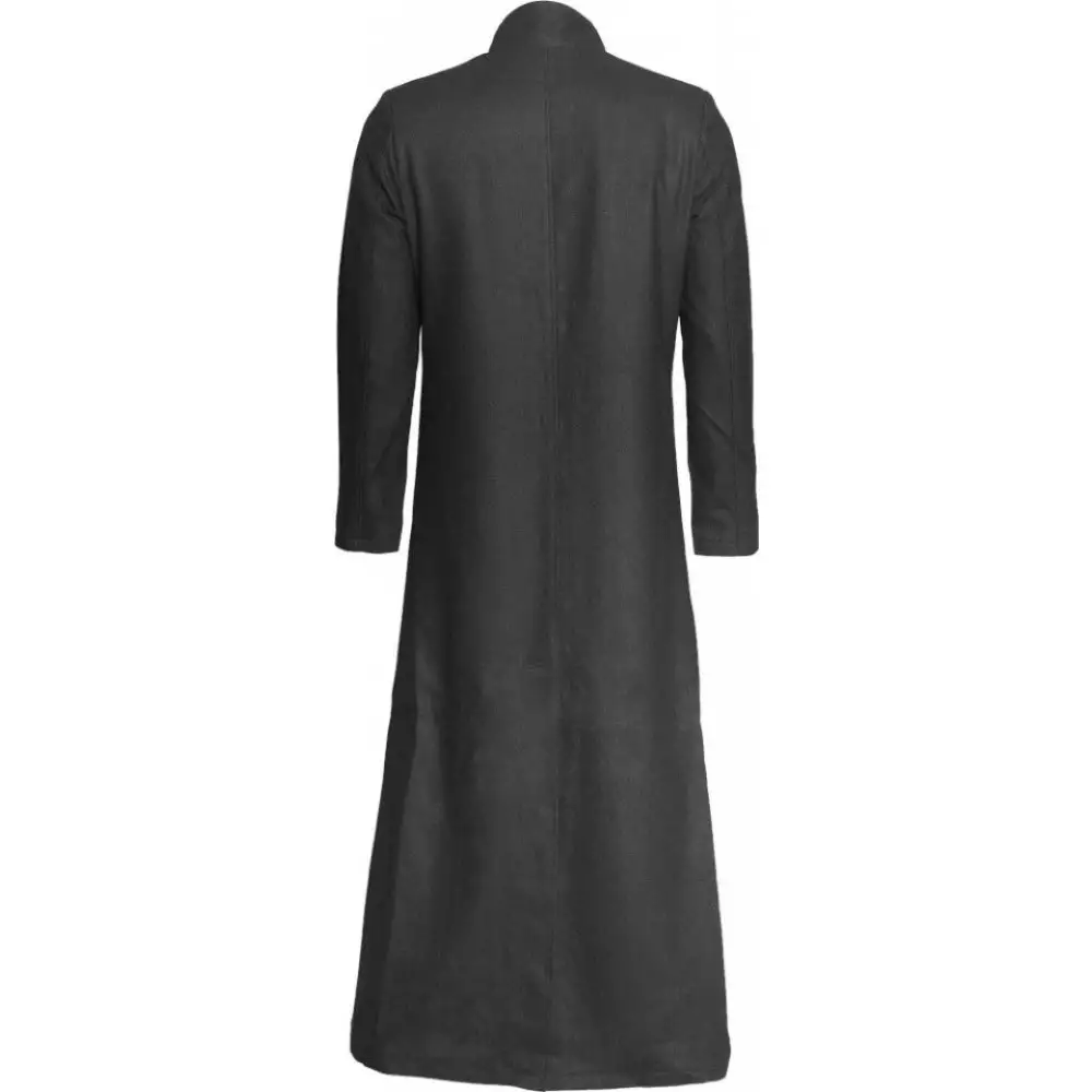 Goth Preacher Long Black Trench Wool Coat Mens | The Dark Attitude
