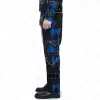 Blue plaid gothic punk Cargo Pants with chains and D-rings.