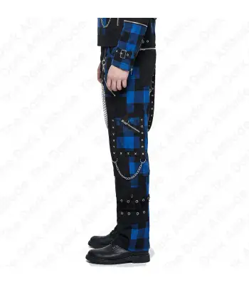 Tartan Blue Plaid Punk Cargo Pants