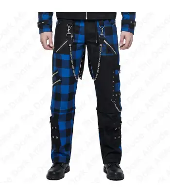 Tartan Blue Plaid Punk Cargo Pants