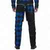 Blue plaid gothic punk Cargo Pants with chains and D-rings.