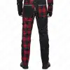 Red checked Gothic Punk Pants with chain and straps