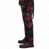 Red checked Gothic Punk Pants with chain and straps
