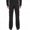 Black goth cargo pants with side snap placket and D-rings