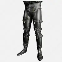 Men's Gothic Skinny Pants with Buckles & Straps