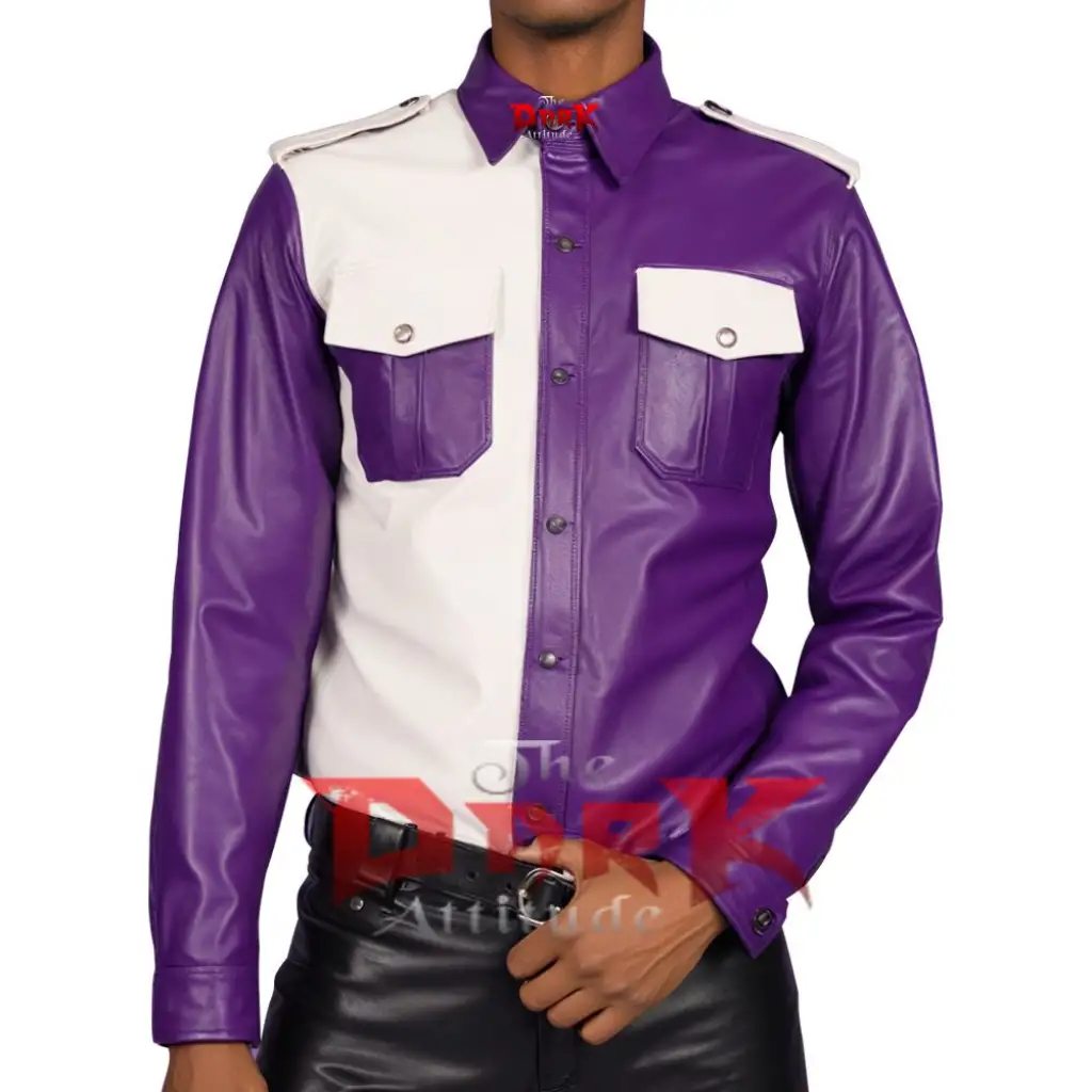 knee length dresses for ladies Men's Genuine Lambskin Leather Shirt - Yellow main image 1
