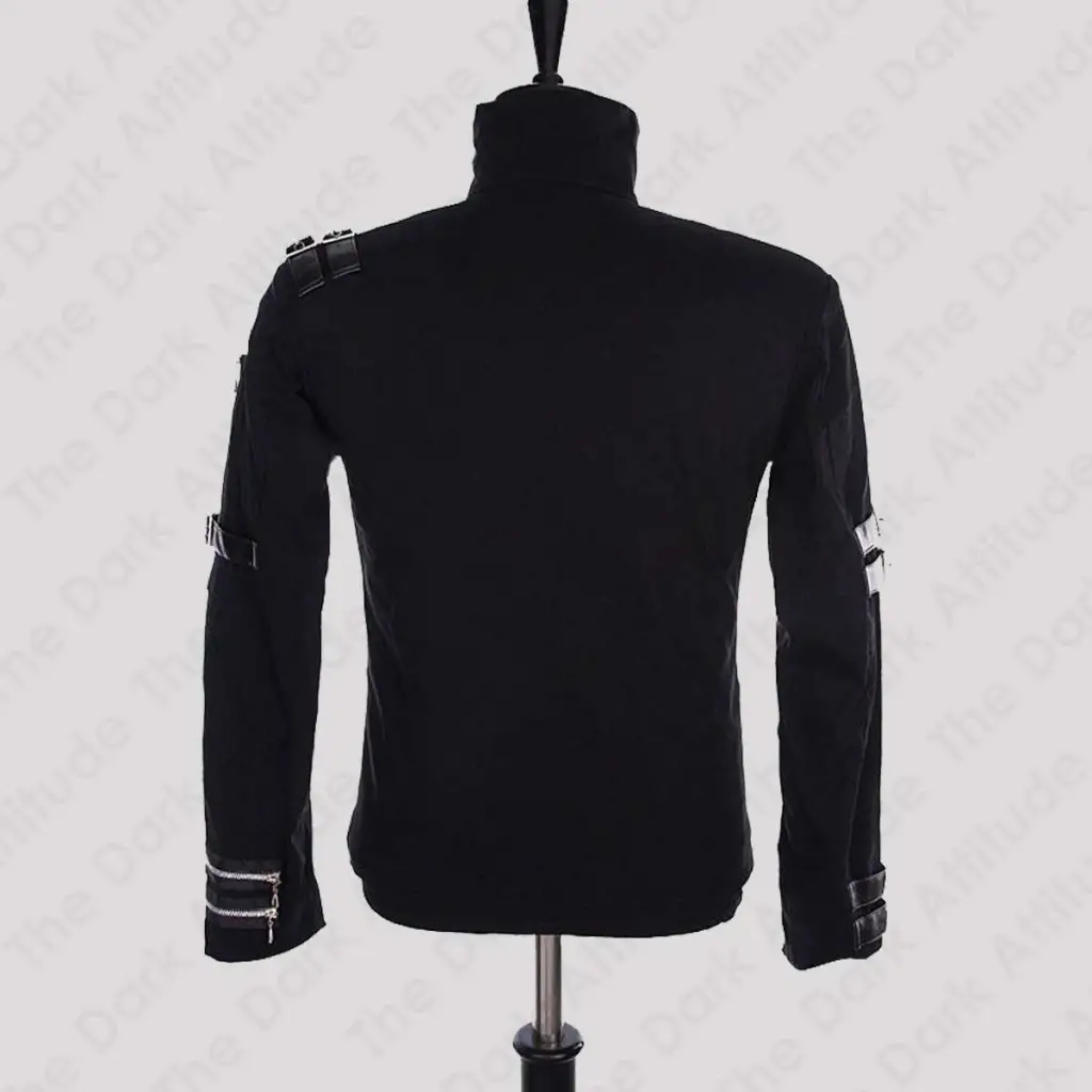 Men's Black Gothic MJ Buckles Bad Jacket – Punk Rock Style Jacket - Image 2