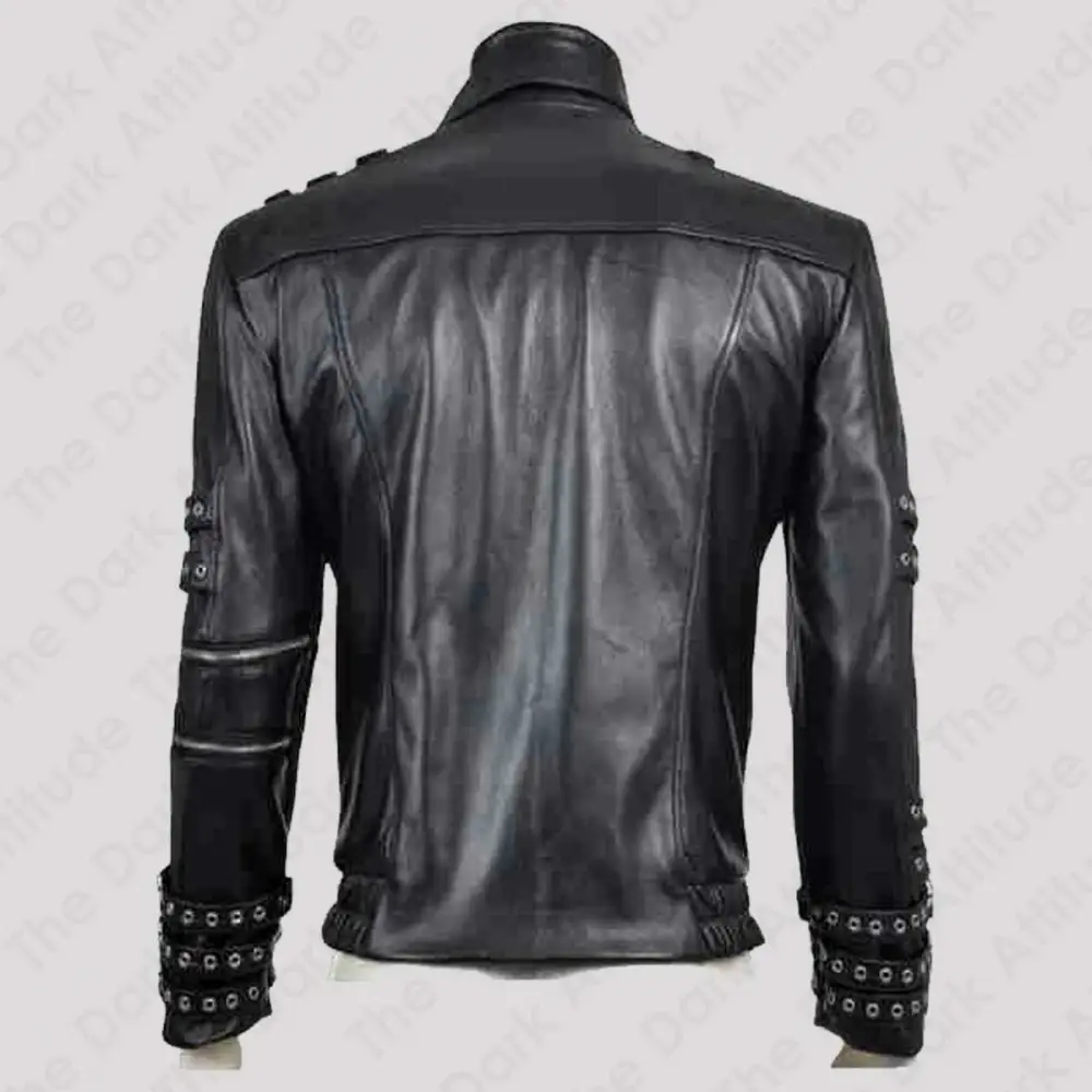 MJ Bad Cosplay Costume Jacket Black Michael Jackson Leather Jacket