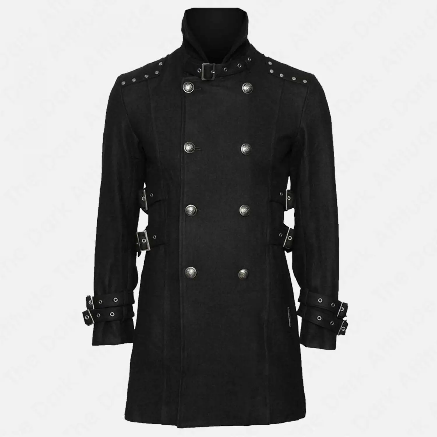 Men’s Gothic Double-Breasted Military Coat: Nocturne Wool Coat