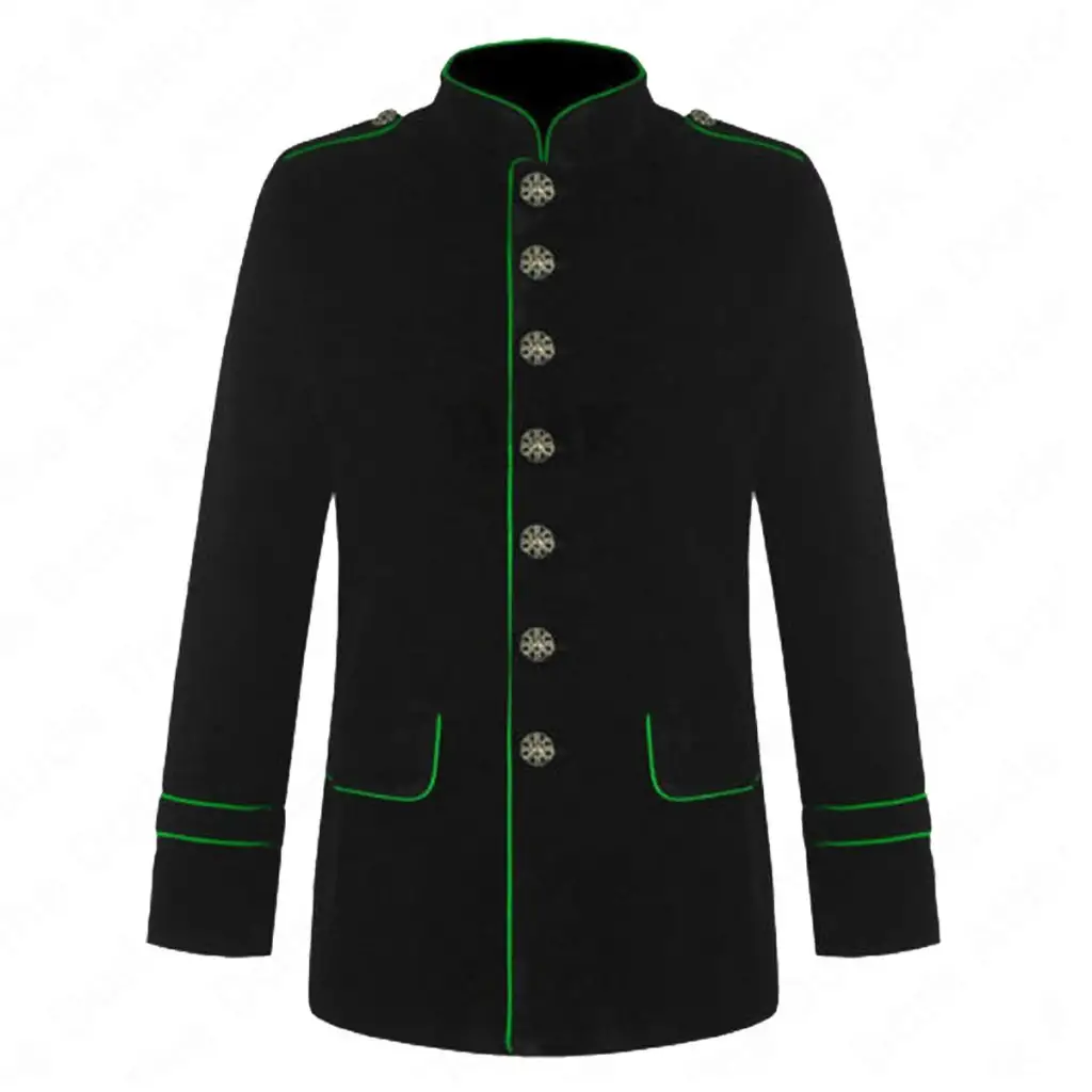 Steampunk Victorian Military Band Jacket - Blue Piping - Image 2