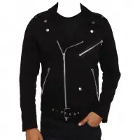 Men's Denim Straight Cut Biker Jacket