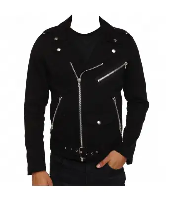 Motorcycle Black Cotton Jacket 
