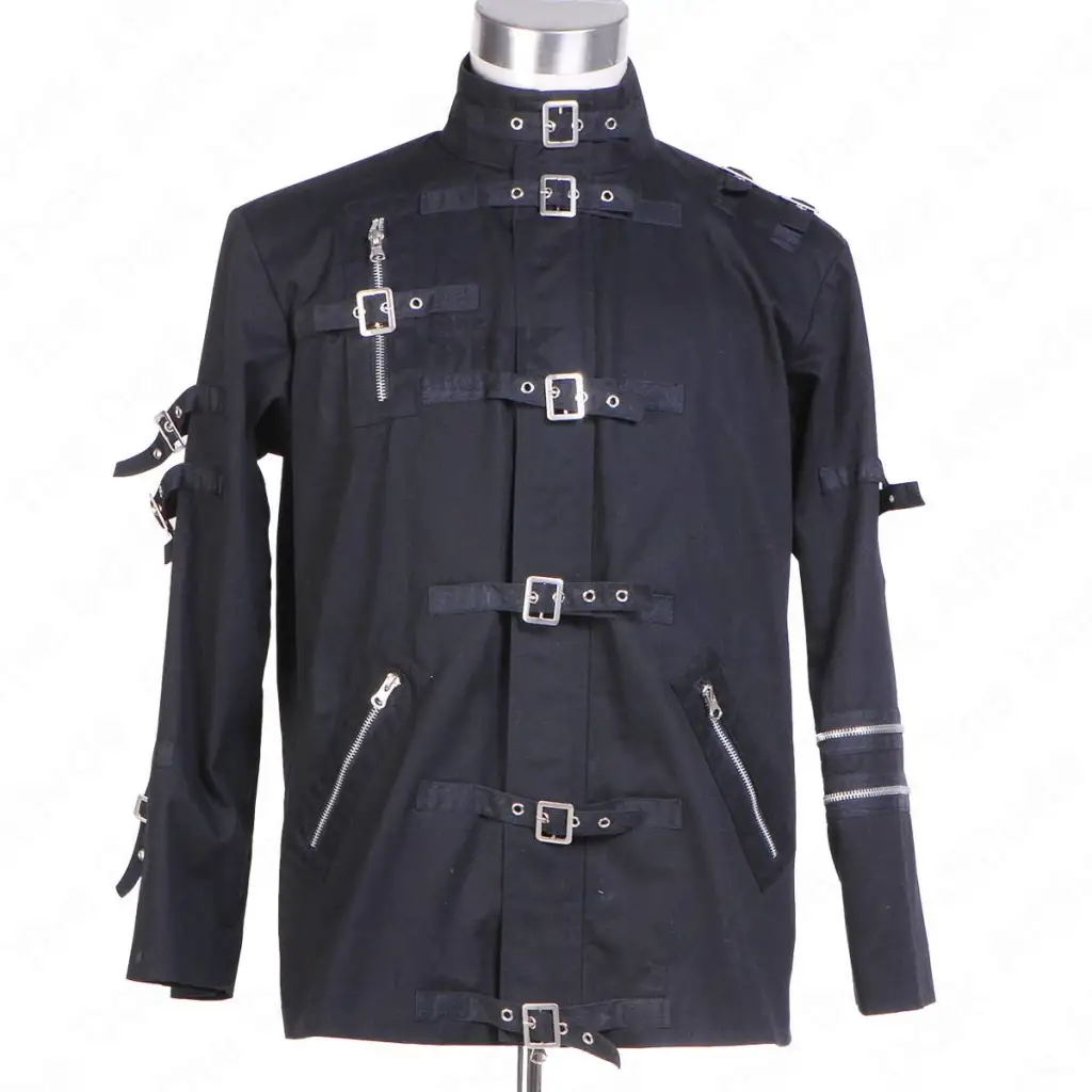 ノットコンベンショナル-bondage harness jacket- Men's Bondage Gothic MJ Jacket - Buckles Straps Details