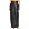 Black Genuine Leather Pencil Maxi Skirt Full Length High Waist Skirt