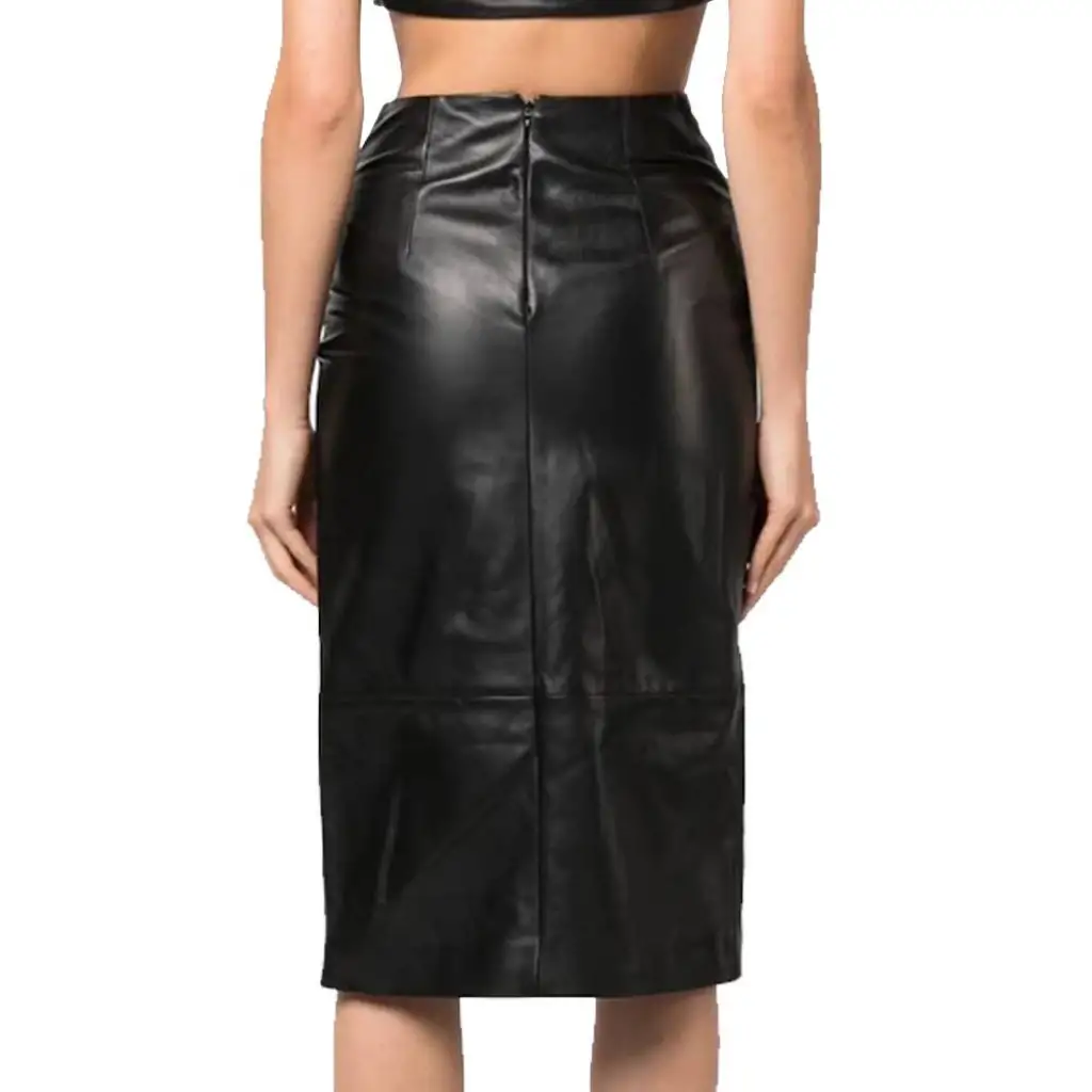 Slit Leather Shorts Skirt