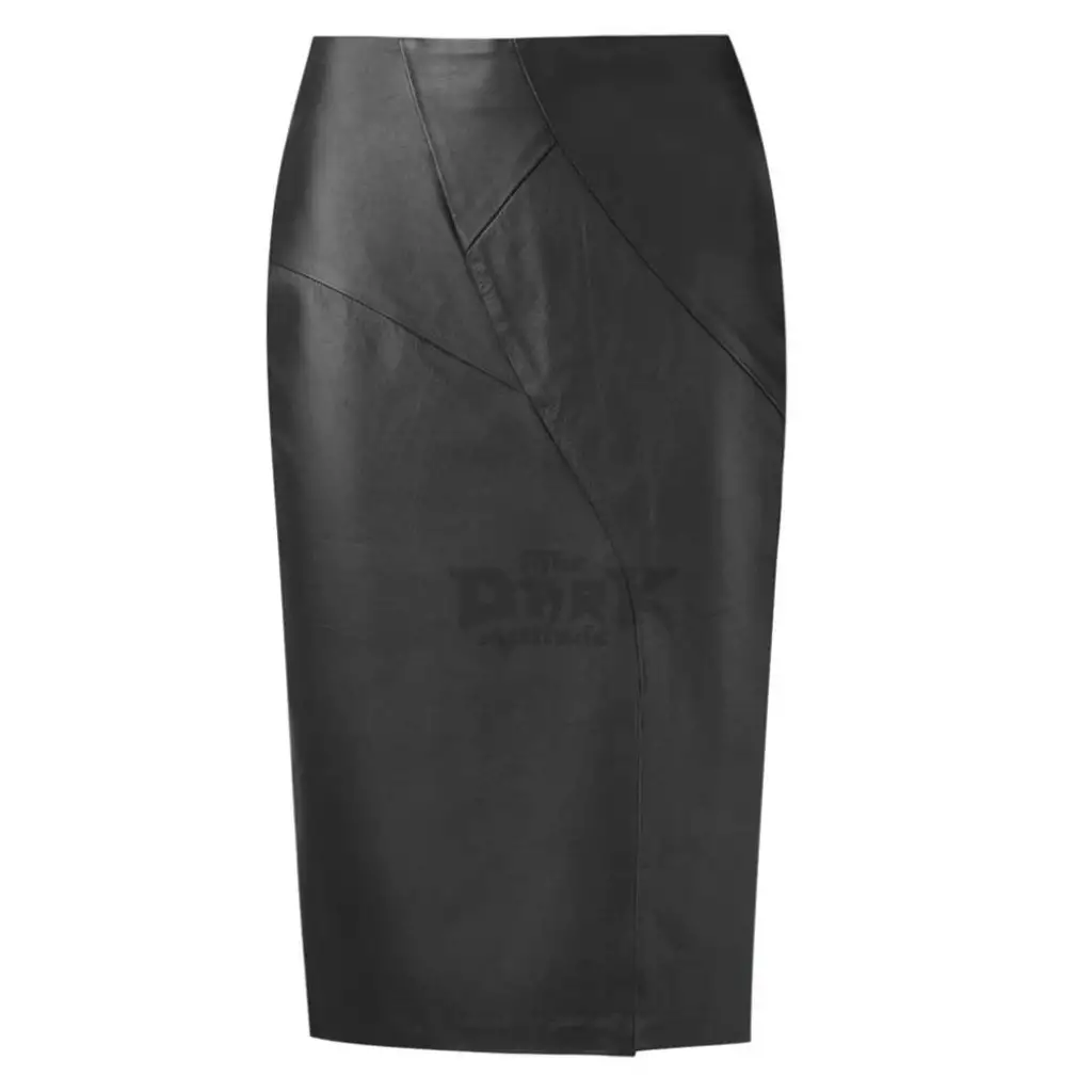 Leather Pencil Mini Skirt With Back Zipper main image 1