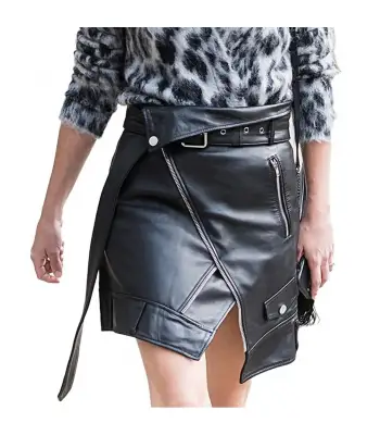 Boss Babe Black Leather Zipper Mini Skirt