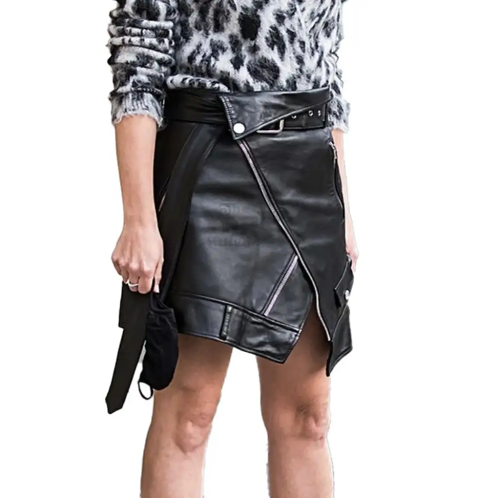 Side Zipper Mini Skirt