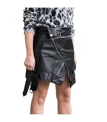 Boss Babe Black Leather Zipper Mini Skirt