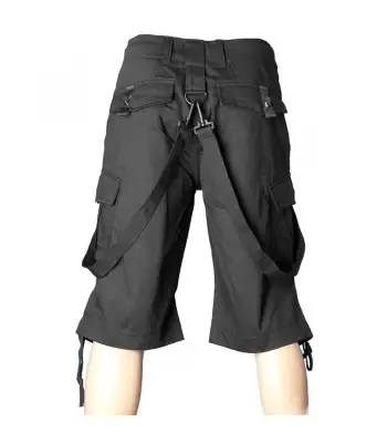 Men Gothic Black Cargo Shorts Baggy Style Short