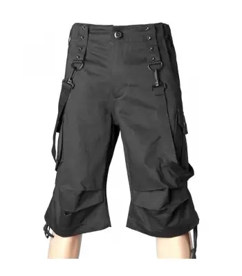 Men Gothic Black Cargo Shorts Baggy Style Short