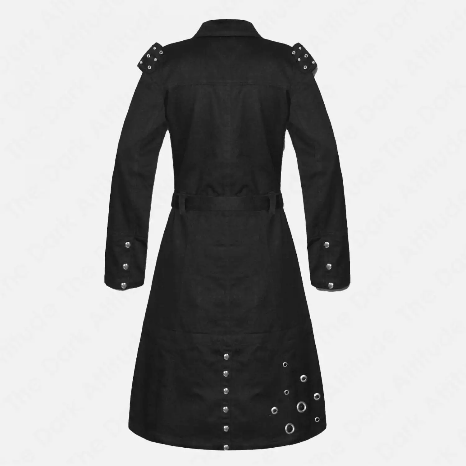 Men’s gothic military coat with double-breasted style and vampire trench design