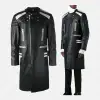 Men Black Genuine Leather Gothic Coat | Short Length Biker Leather Coat