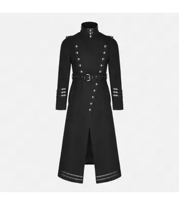 Men Military Coat Steampunk Gothic VTG Uniform Long Coat