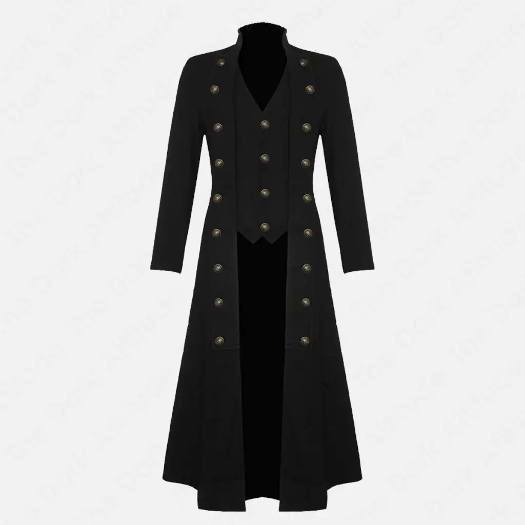 Pirates Steampunk Long Coat | Men Goth Victorian Military Trench Coat